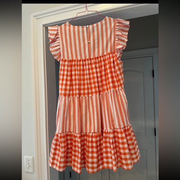NWT Orange Checkered Boutique Dress - Picture 3 of 3